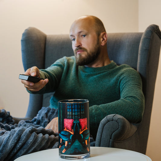 Atomra Home glass candle, why we don't talk anymore, Algis Kriščiūnas, glass vase, natural wax, long burning hours, DIY, perfect gift idea, luxury candle, eco, long-lasting candle, interior design