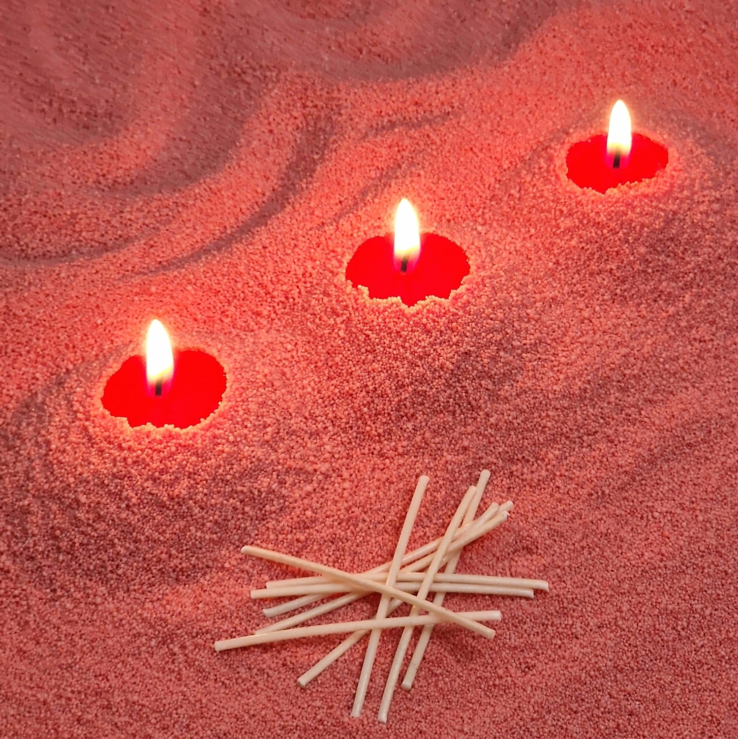 Candle Sand Raspberry Red Candle Pearled Candle Wax