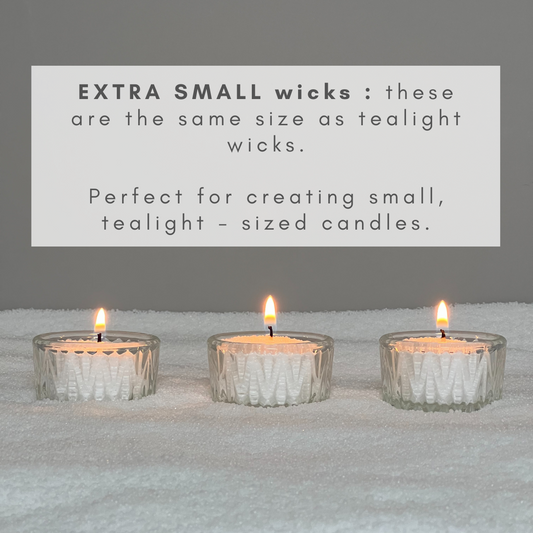 Extra Small Wicks For Candle Sand Wax Extra Small wicks are the same size as the tealight wicks Perfect for Creating Small Tealight Sized Candles