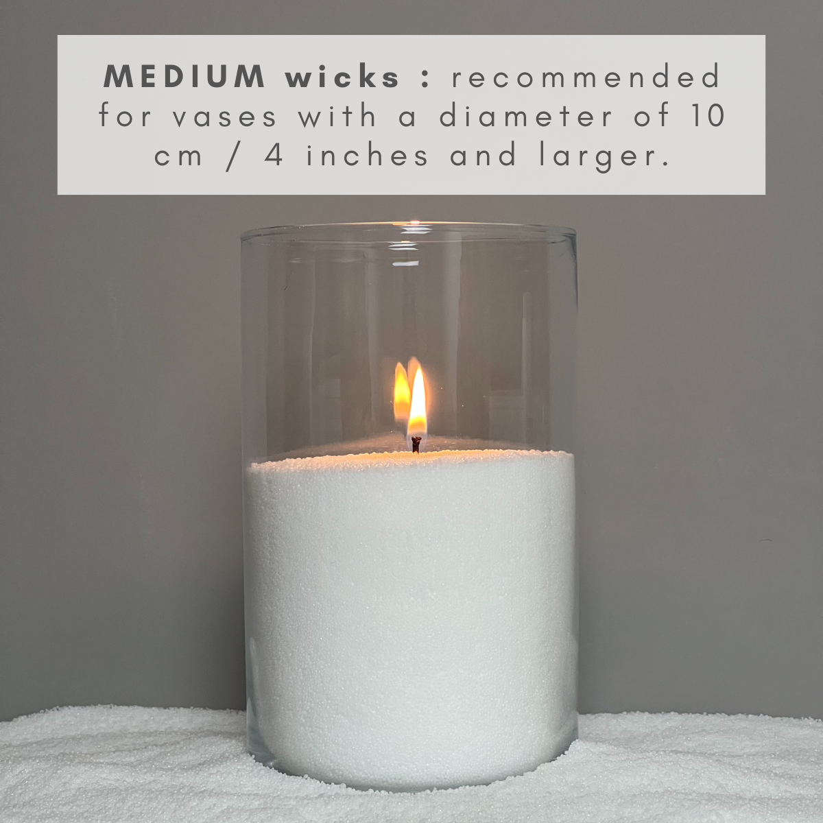 Mediums wicks for Candle Sand Recommended for vases with a diameter of 10 cm / 4 inches and larger