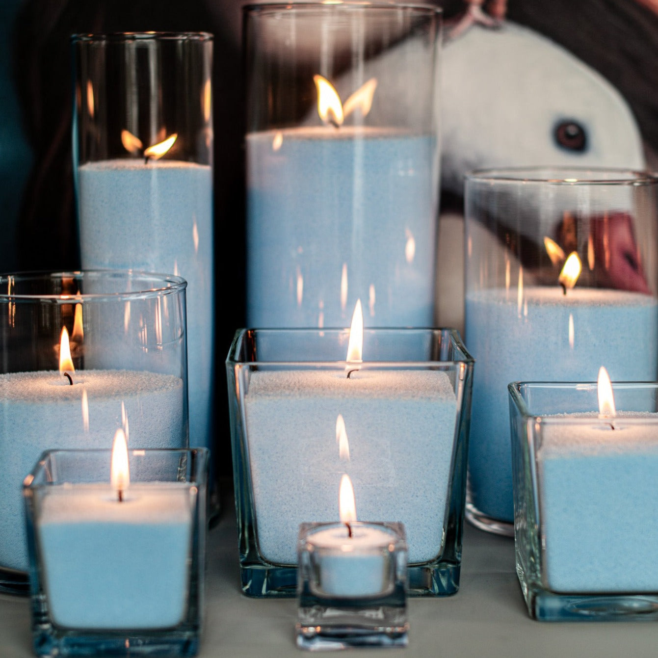 Candle Sand Wax Baby Blue Color Wedding Decor Event Decoration Candle Supplies Candle Supplier Candle Sand For Your Events