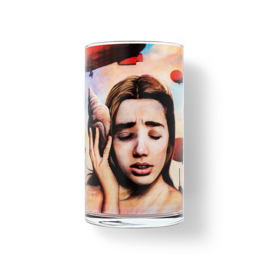 Pearled candle, natural candle pearls, Atomra Home glass candle, listening to the ocean, Algis Kriščiūnas, glass vase, natural wax, long burning hours, DIY, perfect gift idea, luxury candle, eco, long-lasting candle, interior design