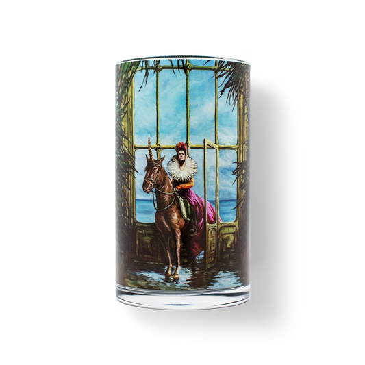 Pearled candle, natural candle pearls, Atomra Home glass candle, Ocean entering the house, Algis Kriščiūnas, glass vase, natural wax, long burning hours, DIY, perfect gift idea, luxury candle, eco, long-lasting candle, interior design