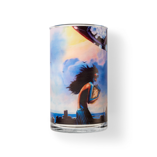 Pearled candle, natural candle pearls, Atomra Home glass candle, we traded dreams for gold, Algis Kriščiūnas, glass vase, natural wax, long burning hours, DIY, perfect gift idea, luxury candle, eco, long-lasting candle, interior design